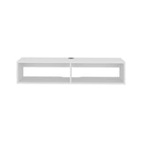 Rack de TV Rockwood Blanco 121.1x25.3cm para TV Hasta 55" Pulgadas con Dos Compartimientos y con Ranura para Cables - MUEBLES DE TV | Bylmo
