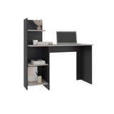 Escritorio Office Wengue y Bardolino 110x110cm sin Cajones y con Organizador de Libros - ESCRITORIOS | Bylmo