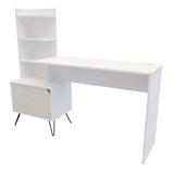 Escritorio Trix Niebla y Blanco 142x120cm con Organizador de Libros