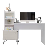 Escritorio Trix Niebla y Blanco 142x120cm con Organizador de Libros