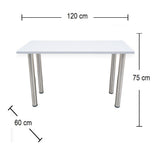 Combo Escritorio y Silla Alfa Blanco y Metal Rustic 120x75cm con Organizador de Libros - ESCRITORIOS | Bylmo