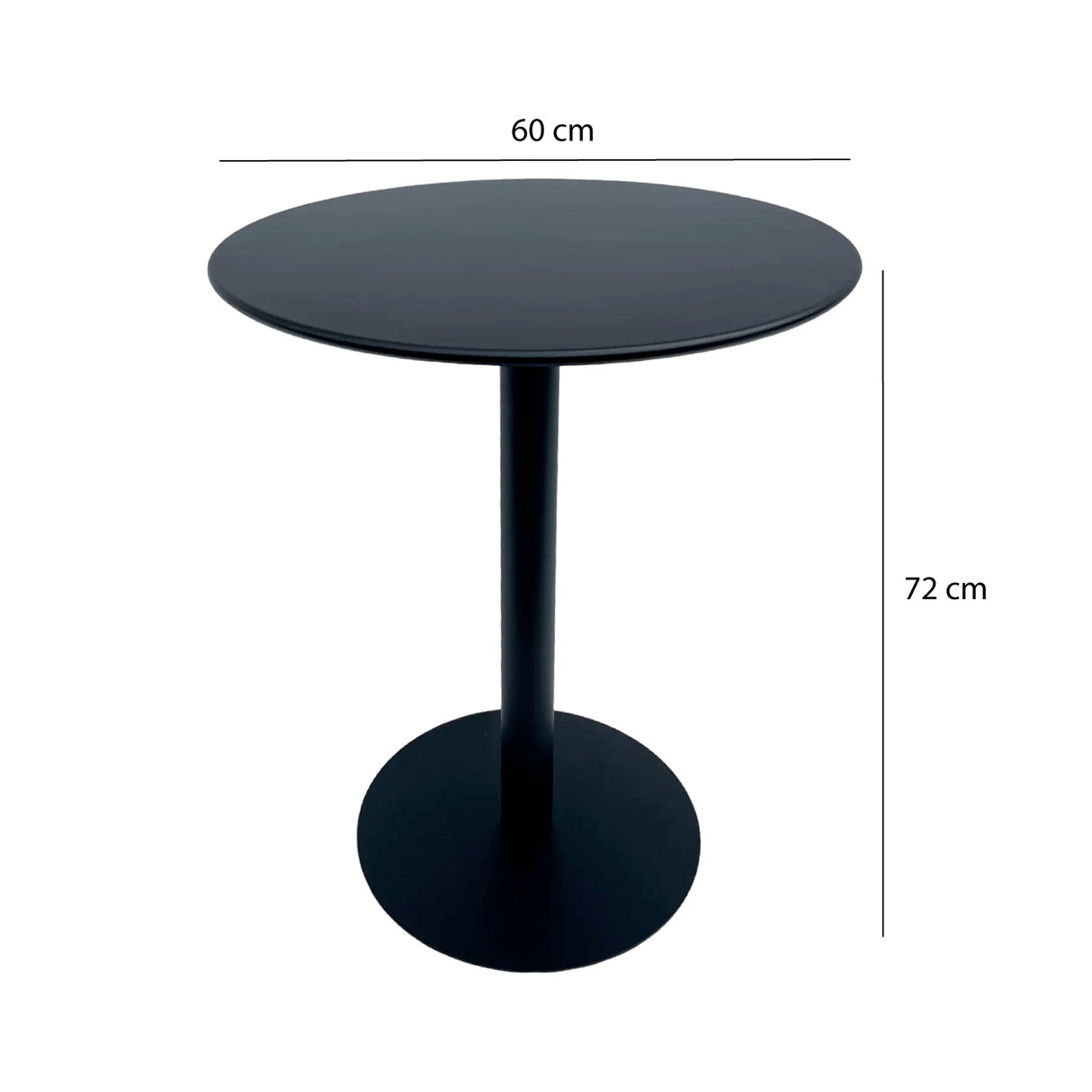 Mesa de Comedor Maiu Negro 60x72cm Circular de Pedestal para Cuatro Puestos sin Sillas
