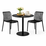 Comedor Maiu Negro 60x72cm Circular de Cuatro Puestos con Dos Sillas - COMEDORES | Bylmo