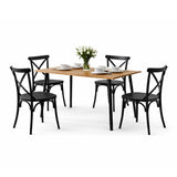 Comedor Ibiza Amaretto y Negro 110x75cm Rectangular de Seis Puestos con Cuatro Sillas - COMEDORES | Bylmo