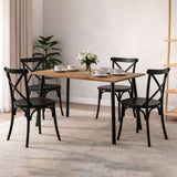 Comedor Ibiza Amaretto y Negro 110x75cm Rectangular de Seis Puestos con Cuatro Sillas - COMEDORES | Bylmo