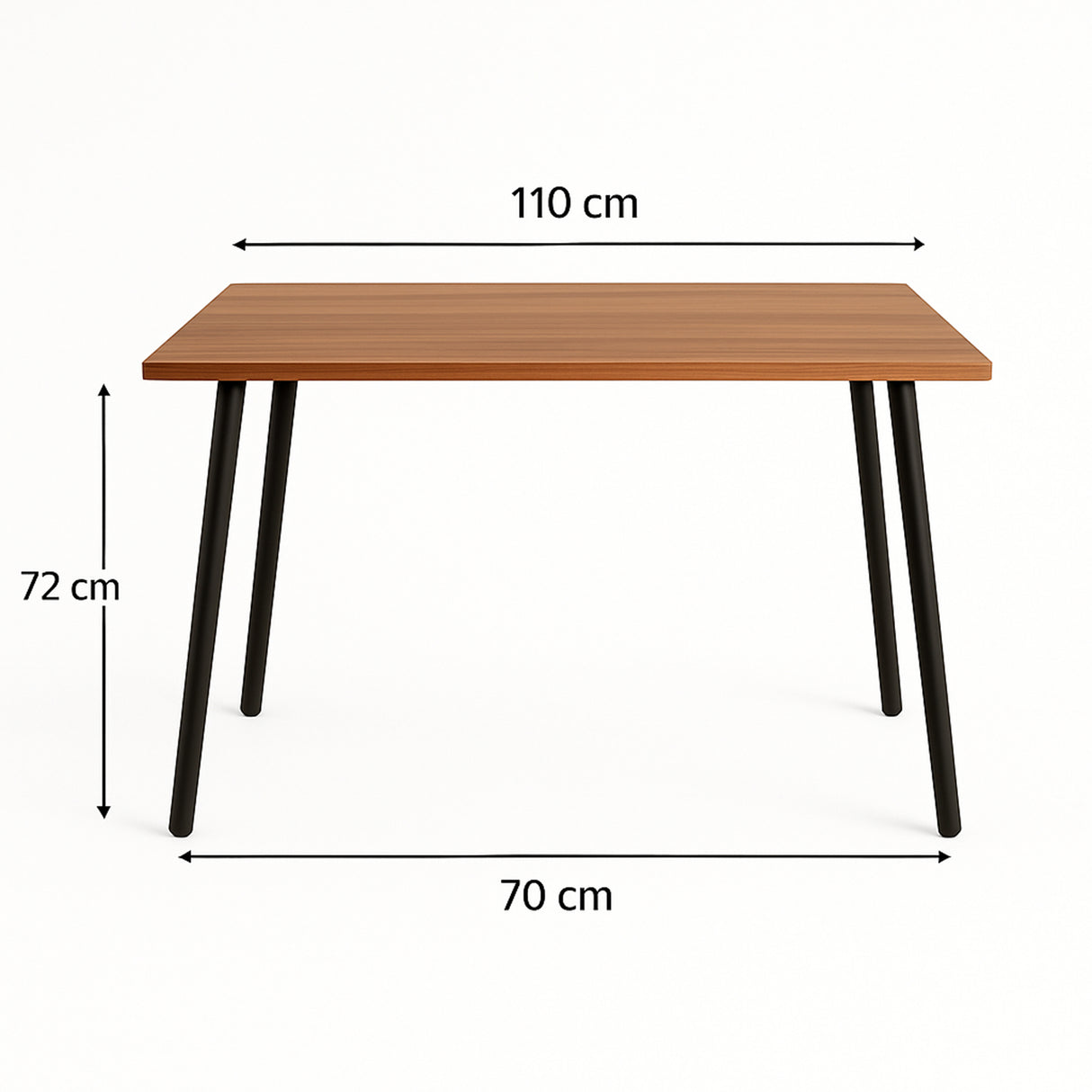 Comedor Ibiza Amaretto y Negro 110x75cm Rectangular de Seis Puestos con Cuatro Sillas - COMEDORES | Bylmo