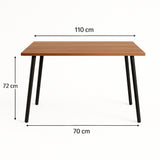 Comedor Ibiza Amaretto y Negro 110x75cm Rectangular de Seis Puestos con Cuatro Sillas - COMEDORES | Bylmo