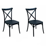 Comedor Ibiza Amaretto y Negro 80x75cm Circular de Cuatro Puestos con Dos Sillas