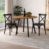 Comedor Ibiza Amaretto y Negro 80x75cm Circular de Cuatro Puestos con Dos Sillas