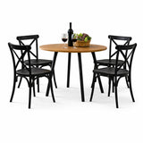 Comedor Ibiza Amaretto y Negro 80x75cm Circular de Cuatro Puestos con Cuatro Sillas