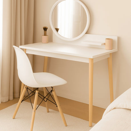 Combo Tocador Nice Blanco 100x135cm con Silla Eames y Espejo - TOCADORES | Bylmo