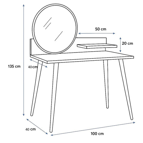 Combo Tocador Nice Blanco 100x135cm con Silla Eames y Espejo - TOCADORES | Bylmo