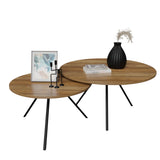 Mesa de Centro Prime Amaretto y Negro 80x41.5cm Circular con Patas