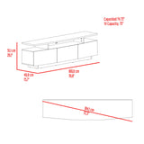 Rack de TV Serena Blanco Marquez y Fresno 180x51.1cm para TV Hasta 65" Pulgadas con Un Cajón y con Tres Compartimientos
