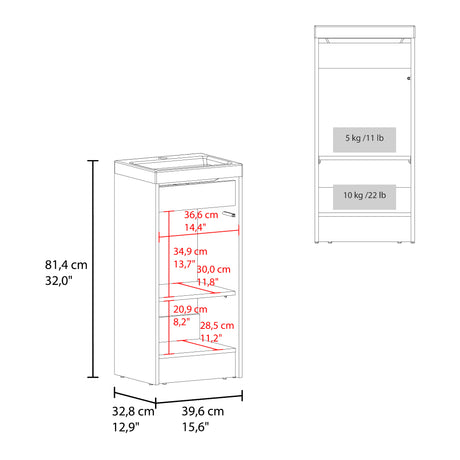 Mueble para Lavamanos Syracuse Wengue 39.6x81.4cm Individual con Lavamanos y con Un Cajón - MUEBLES PARA LAVAMANOS | Bylmo