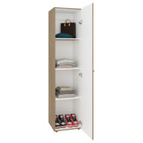 Closet Home Dreams Fresno y Blanco 40x170cm con Tres Entrepaños con Una Puerta y con Espejo
