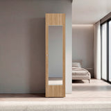 Closet Home Dreams Fresno y Blanco 40x170cm con Tres Entrepaños con Una Puerta y con Espejo