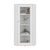 Vitrina Esquinera Genova Blanco 59.4x110.6cm Triangular con Tres Entrepaños - BIBLIOTECAS Y ESTANTERIAS | Bylmo
