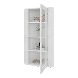 Vitrina Esquinera Genova Blanco 59.4x110.6cm Triangular con Tres Entrepaños - BIBLIOTECAS Y ESTANTERIAS | Bylmo