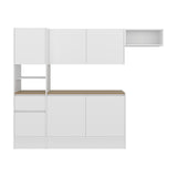 Cocina Dali Blanco y Fresno Europeo 229x182.5cm sin Mesón y sin Pozuelo