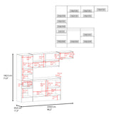 Cocina Dali Blanco y Fresno Europeo 229x182.5cm sin Mesón y sin Pozuelo