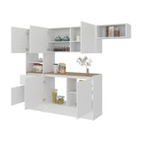 Cocina Dali Blanco y Fresno Europeo 229x182.5cm sin Mesón y sin Pozuelo