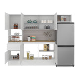 Cocina Dali Blanco y Fresno Europeo 229x182.5cm sin Mesón y sin Pozuelo