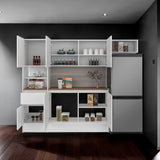 Cocina Dali Blanco y Fresno Europeo 229x182.5cm sin Mesón y sin Pozuelo