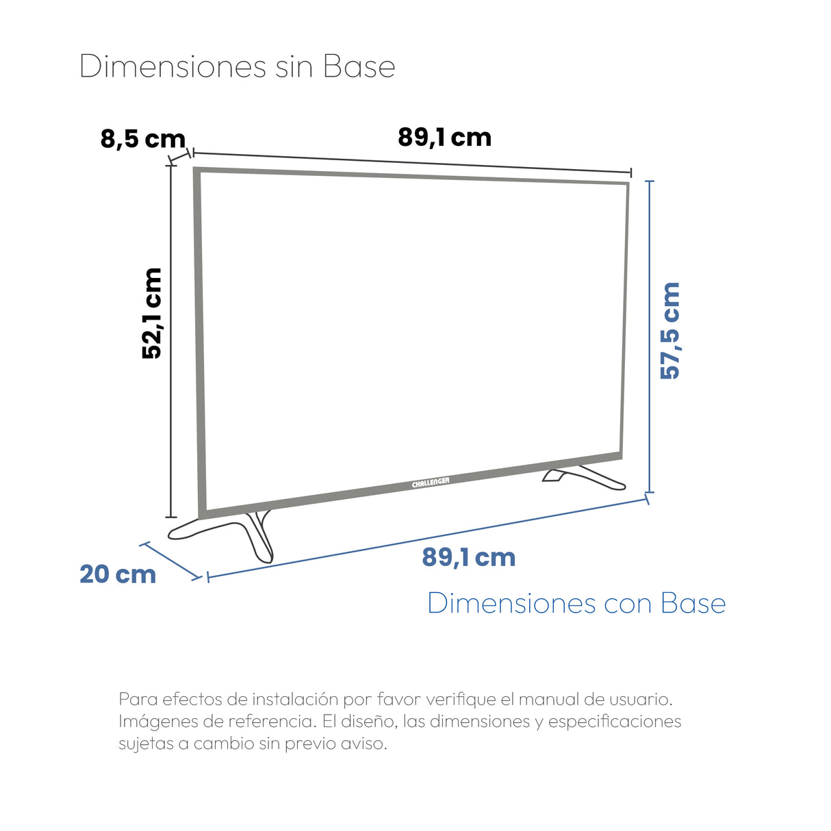 Televisor Challenger Google TV Negro 89.1x57.5cm de 40" Pulgadas Led FULL HD 1080P Smart con Bluetooth y Wifi Integrado - TELEVISORES | Bylmo