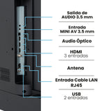 Televisor Challenger Google TV Negro 128.5x80.5cm de 58" Pulgadas Qled 4K 2160P Smart con Bluetooth y Wifi Integrado