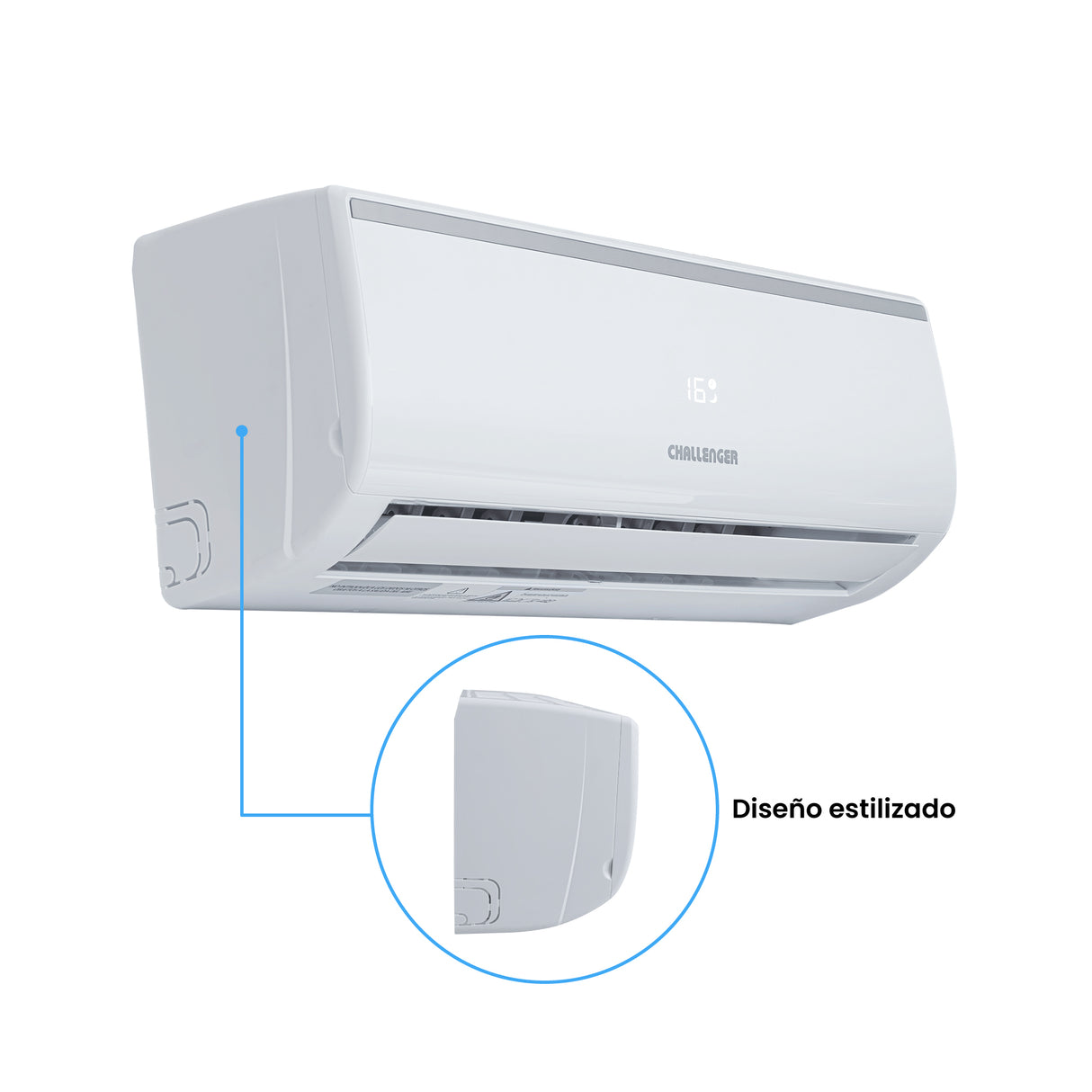 Aire Acondicionado Challenger Blanco 69.8x19cm 110 Voltios 9000 BTU - AIRES ACONDICIONADOS | Bylmo