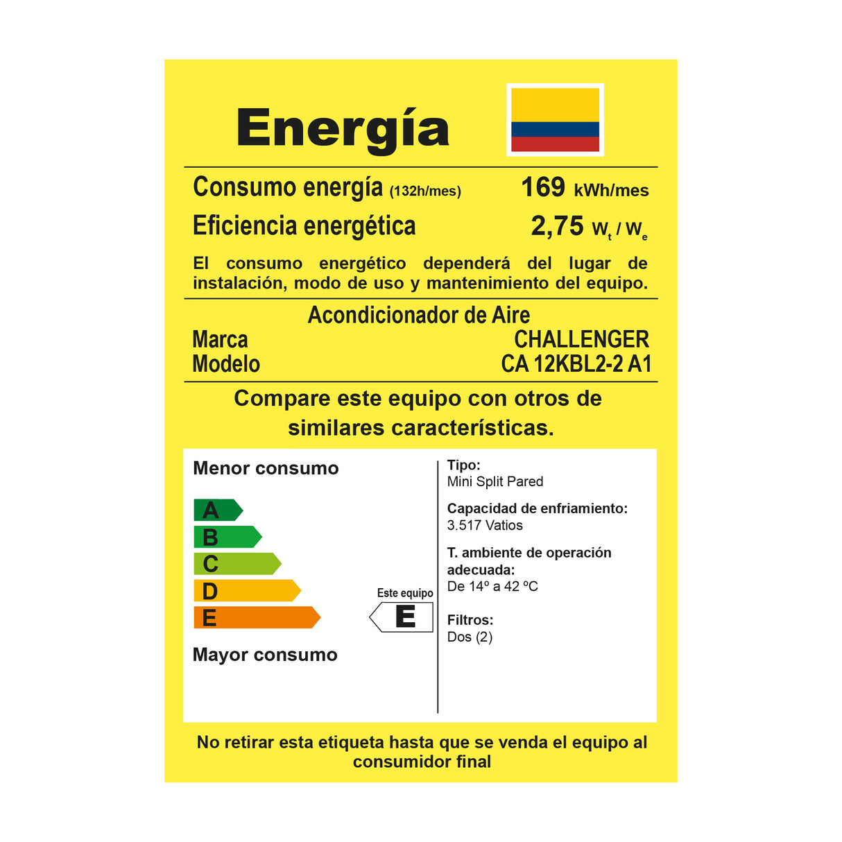 Aire Acondicionado Challenger Blanco 79x19.2cm 220 Voltios 12000 BTU - AIRES ACONDICIONADOS | Bylmo