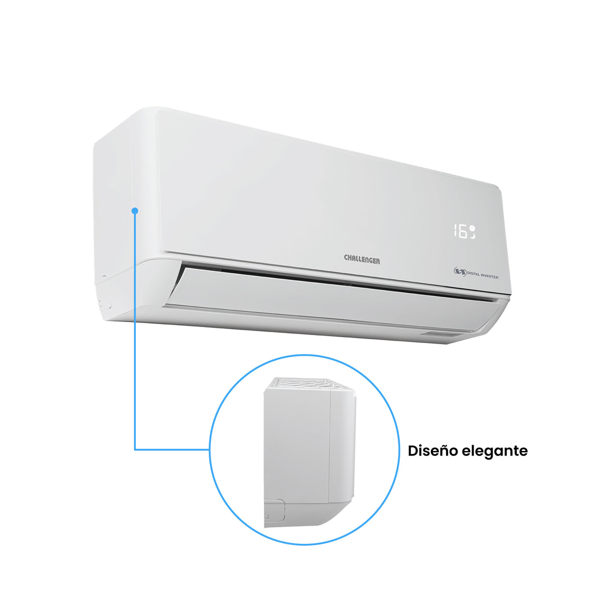 Aire Acondicionado Challenger Blanco 82x19.5cm 110 Voltios 12000 BTU con Tecnología Inverter - AIRES ACONDICIONADOS | Bylmo