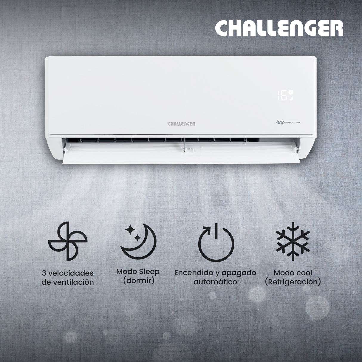 Aire Acondicionado Challenger Blanco 82x19.5cm 110 Voltios 12000 BTU con Tecnología Inverter - AIRES ACONDICIONADOS | Bylmo
