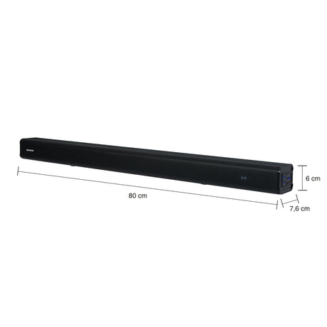 Barra de Sonido Challenger Negro 80x6cm con Bluetooth y Control Remoto - BARRAS DE SONIDO | Bylmo