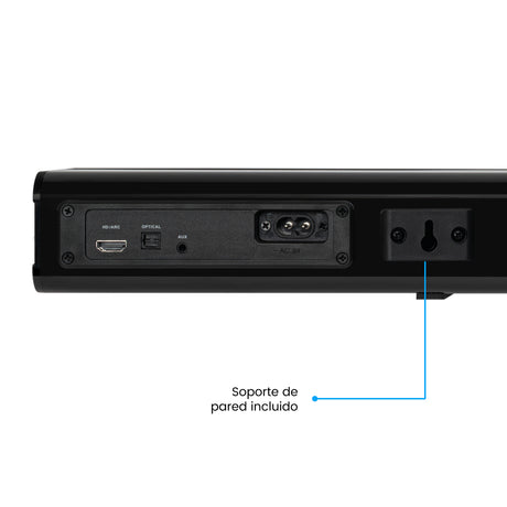 Barra de Sonido Challenger Negro 80x6cm con Bluetooth y Control Remoto - BARRAS DE SONIDO | Bylmo