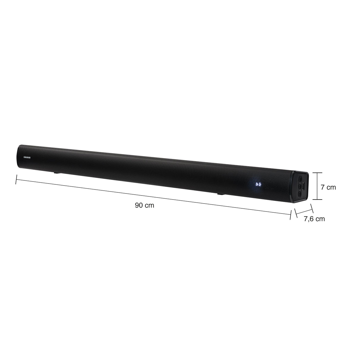 Barra de Sonido Challenger Negro 90x7cm con Bluetooth y Control Remoto