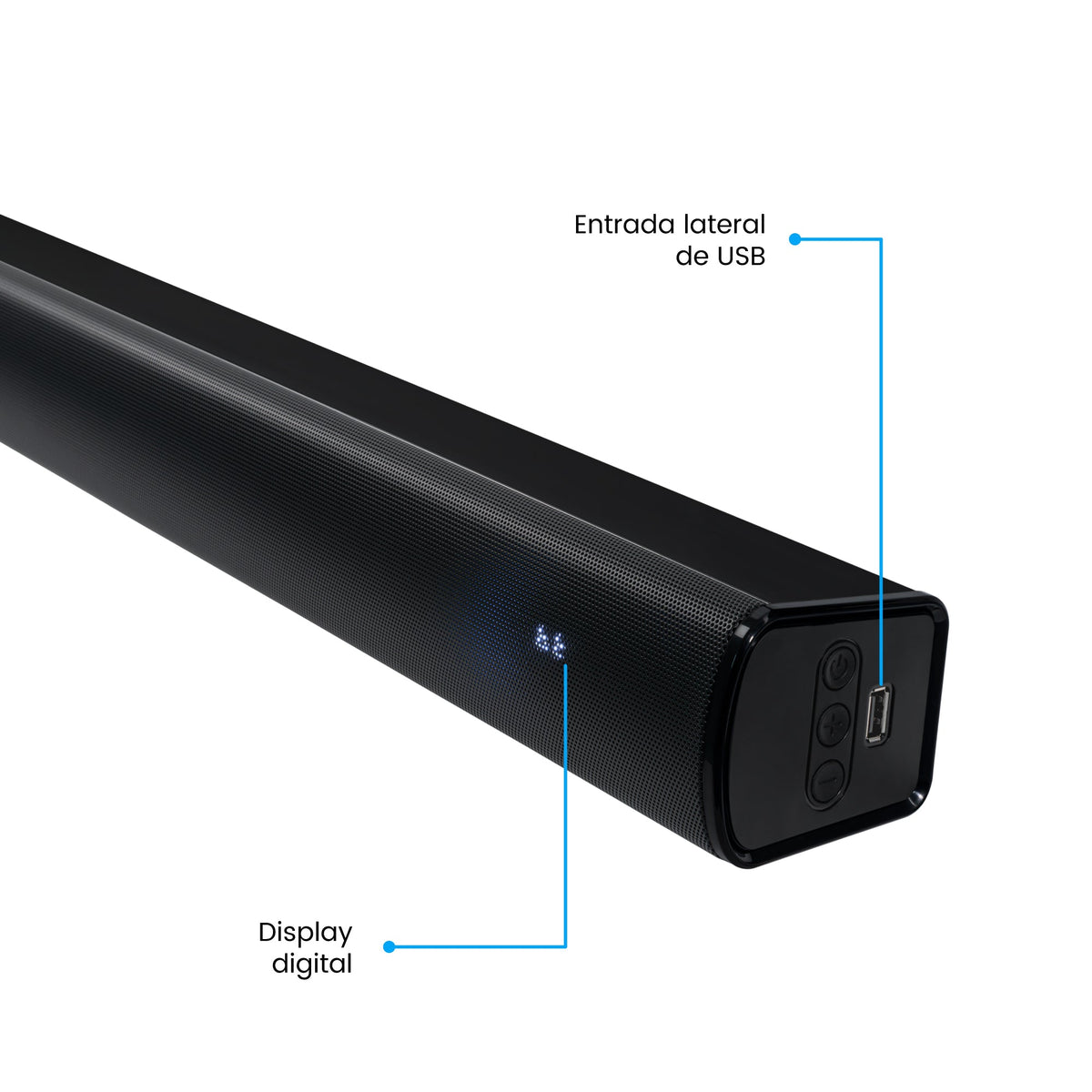 Barra de Sonido Challenger Negro 90x7cm con Bluetooth y Control Remoto