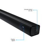 Barra de Sonido Challenger Negro 90x7cm con Bluetooth y Control Remoto