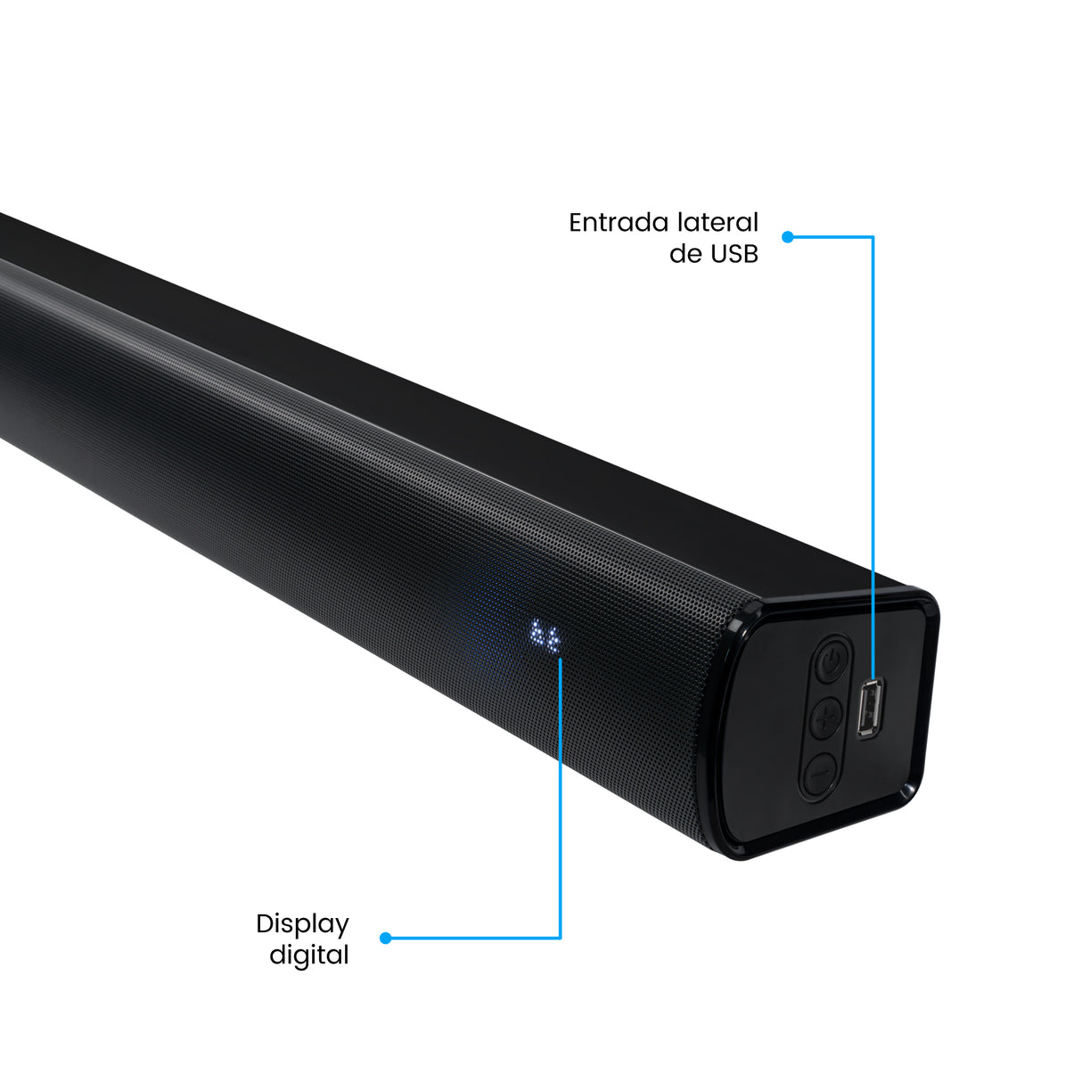 Barra de Sonido Challenger Negro 90x7cm con Bluetooth y Control Remoto - BARRAS DE SONIDO | Bylmo