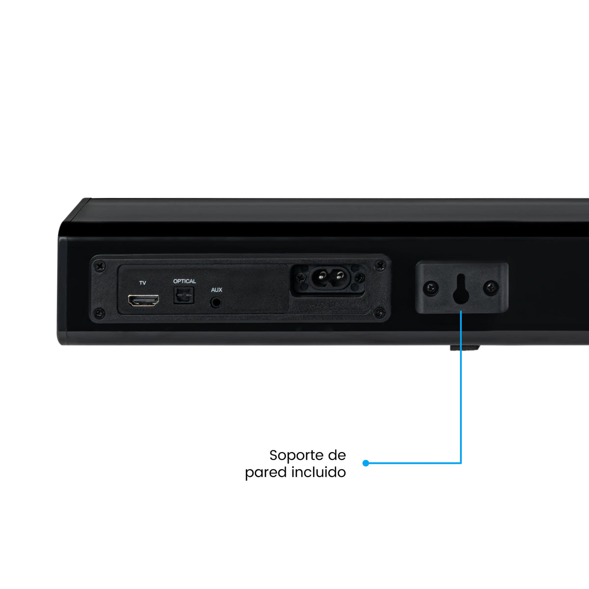 Barra de Sonido Challenger Negro 90x7cm con Bluetooth y Control Remoto