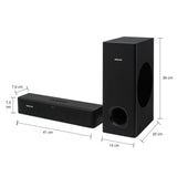Barra de Sonido con Subwoofer Challenger Negro 55x43.9cm con Bluetooth y Control Remoto - BARRAS DE SONIDO | Bylmo
