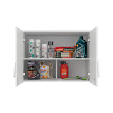 Gabinete Superior de Garaje Blanco 70x50cm con Un Entrepaño y Tres Compartimientos - GABINETES SUPERIORES PARA GARAJE | Bylmo