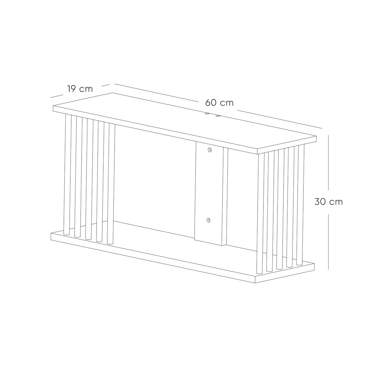 Repisa Rectangular Oasis Fresno Balance y Pino Natural 60x30cm con Dos Entrepaños - REPISAS | Bylmo