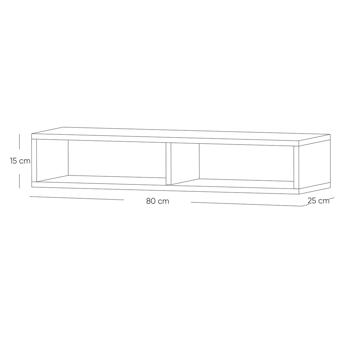 Repisa Rectangular Smart Pro Madera Natural 80x15cm con Un Entrepaño