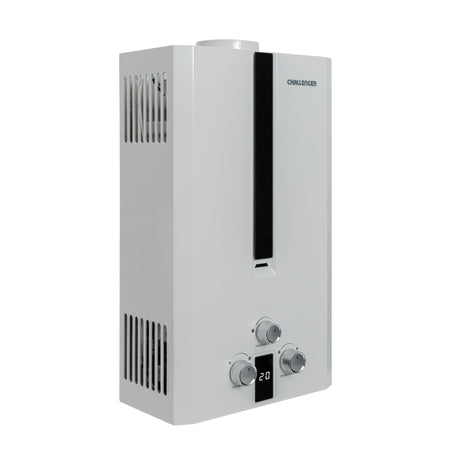 Calentador de Agua Challenger Blanco y Negro 35x61cm 12 Litros de Tiro Natural para Gas Natural - CALENTADORES DE AGUA | Bylmo