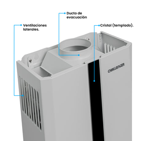 Calentador de Agua Challenger Blanco y Negro 35x61cm 12 Litros de Tiro Natural para Gas Natural - CALENTADORES DE AGUA | Bylmo