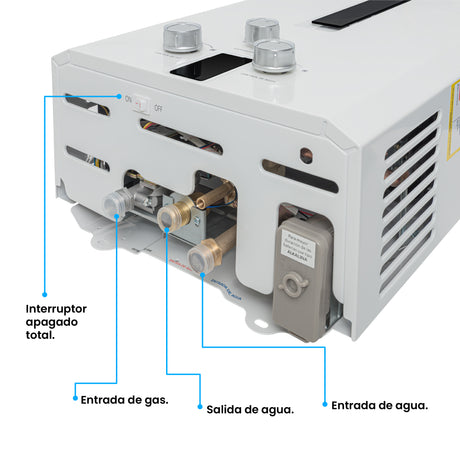 Calentador de Agua Challenger Blanco y Negro 35x61cm 12 Litros de Tiro Natural para Gas Natural - CALENTADORES DE AGUA | Bylmo