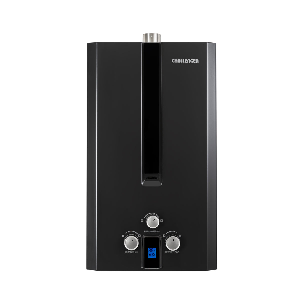 Calentador de Agua Challenger Negro 35x61cm 12 Litros de Tiro Forzado para Gas Natural - CALENTADORES DE AGUA | Bylmo