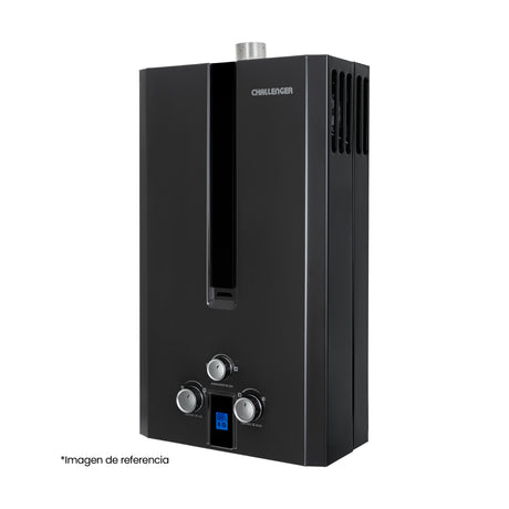 Calentador de Agua Challenger Negro 35x61cm 12 Litros de Tiro Forzado para Gas Natural - CALENTADORES DE AGUA | Bylmo